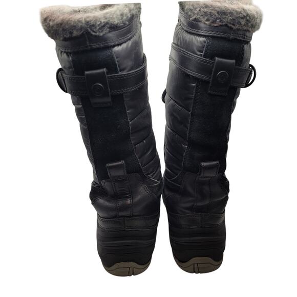 The North Face Winter Lace Up Boots Womens Black Gray Faux Fur Fuzzy Size 8.5 - Picture 2 of 13